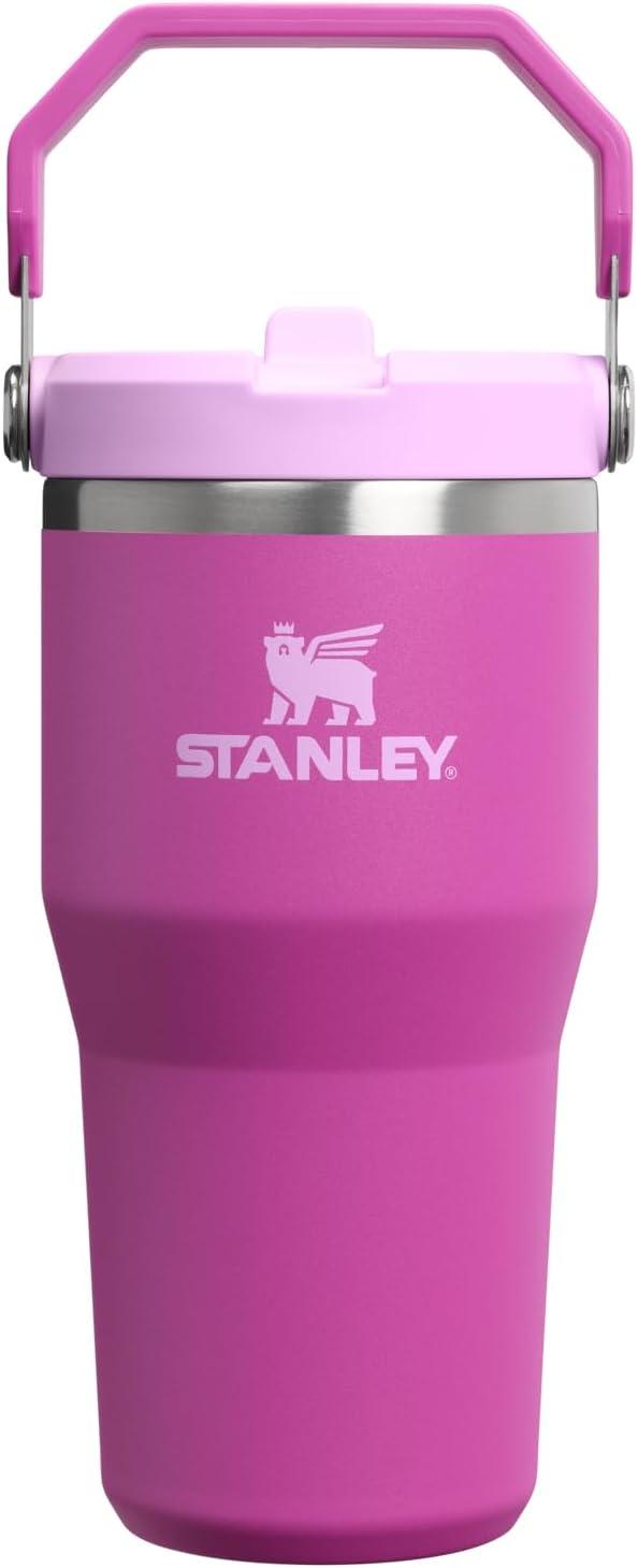 imageSTANLEY IceFlow 20 Flip Straw Tumbler with Handle 14 oz Twist On Lid and Flip Up Straw Leakproof Water Bottle Insulated Stainless Steel BPAFree AshDark Blossom