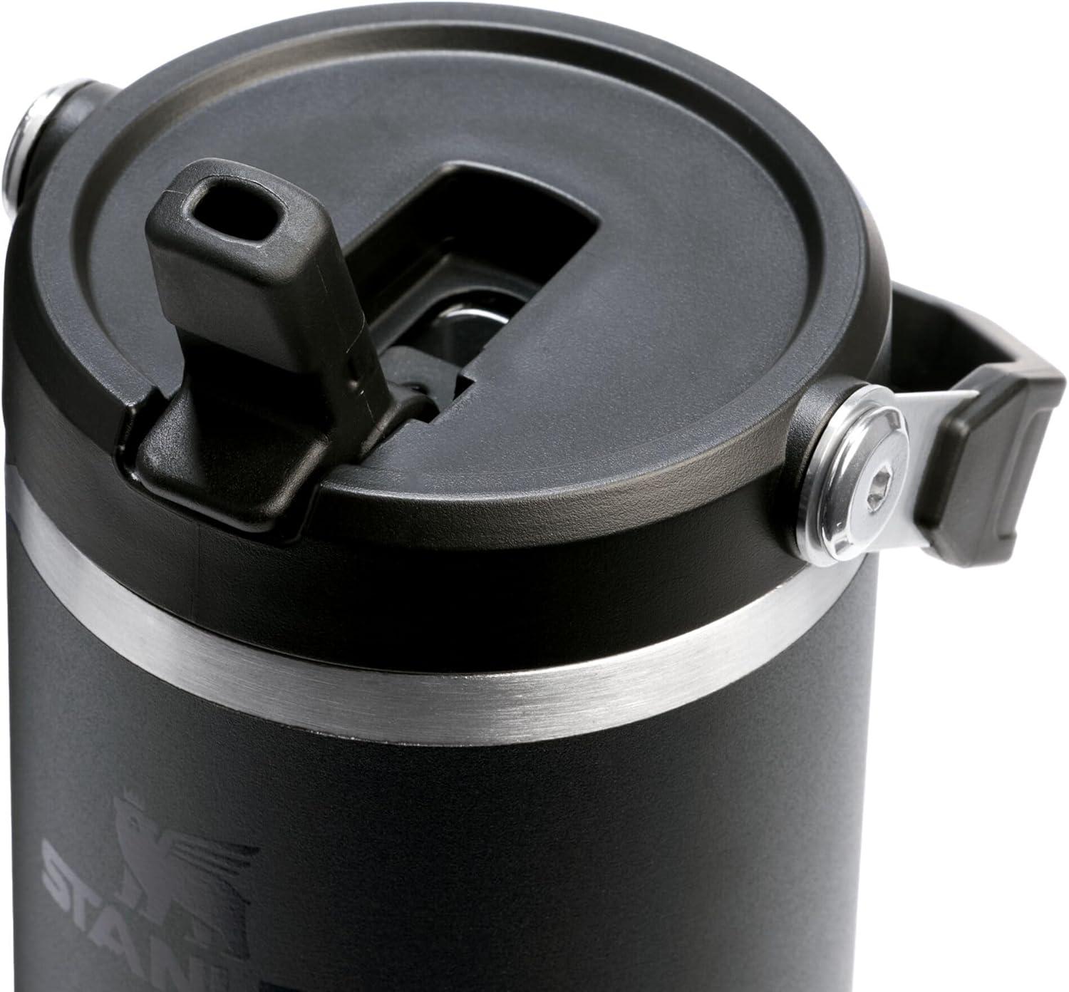 imageSTANLEY IceFlow 20 Flip Straw Tumbler with Handle 14 oz Twist On Lid and Flip Up Straw Leakproof Water Bottle Insulated Stainless Steel BPAFree AshBlack 20