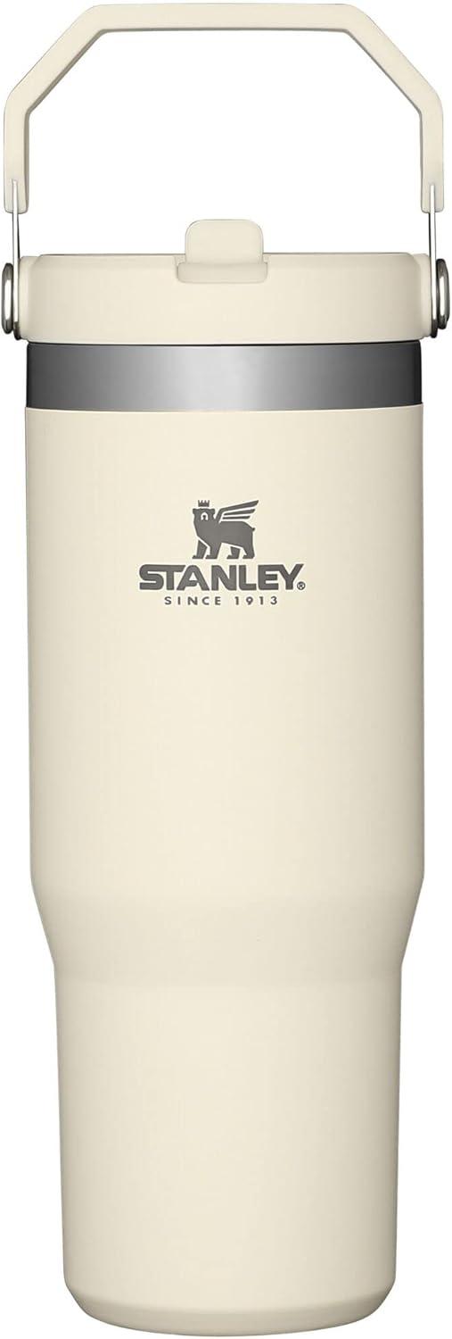 imageSTANLEY IceFlow 20 Flip Straw Tumbler with Handle 14 oz Twist On Lid and Flip Up Straw Leakproof Water Bottle Insulated Stainless Steel BPAFree AshCream