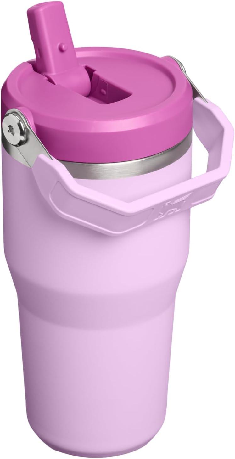 imageSTANLEY IceFlow 20 Flip Straw Tumbler with Handle 14 oz Twist On Lid and Flip Up Straw Leakproof Water Bottle Insulated Stainless Steel BPAFree AshSoft Orchid