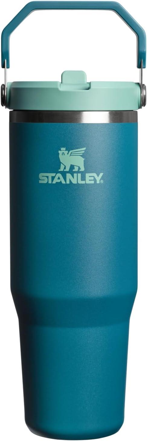 imageSTANLEY IceFlow 20 Flip Straw Tumbler with Handle 14 oz Twist On Lid and Flip Up Straw Leakproof Water Bottle Insulated Stainless Steel BPAFree AshCoastal Teal