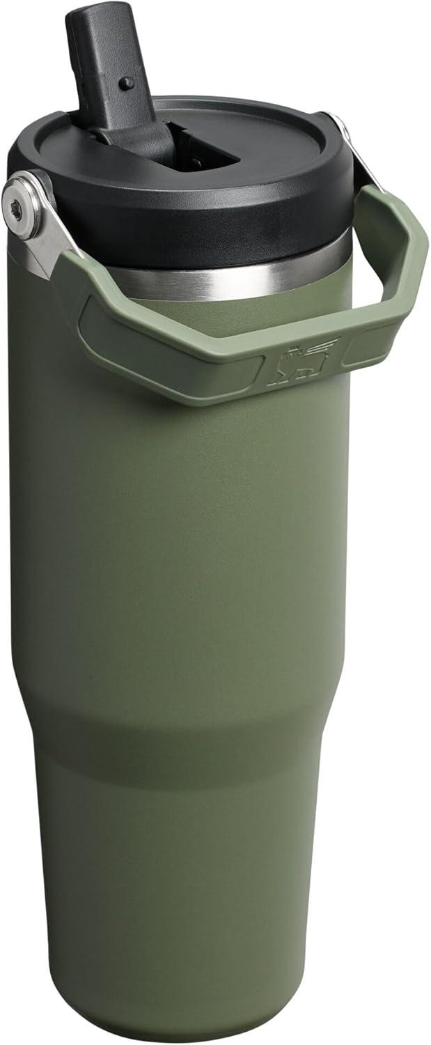 imageSTANLEY IceFlow 20 Flip Straw Tumbler with Handle 14 oz Twist On Lid and Flip Up Straw Leakproof Water Bottle Insulated Stainless Steel BPAFree AshDried Pine