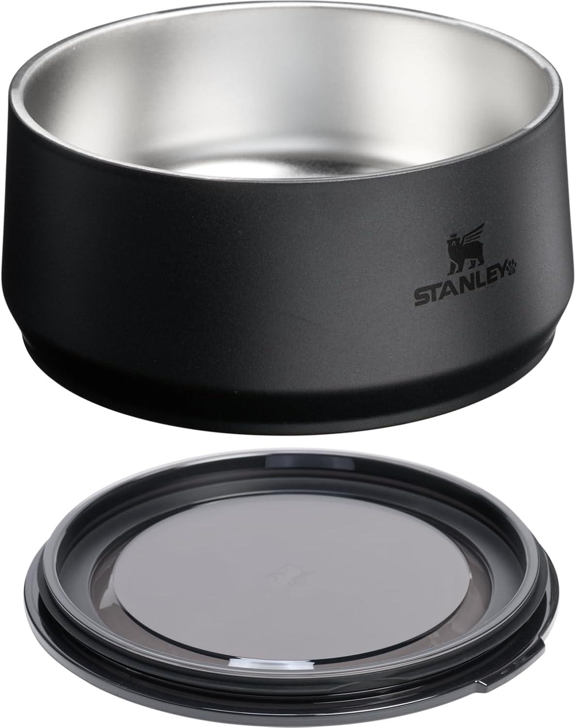 imageSTANLEY Pet Bowl 3Cup 24 oz Insulated Stainless Steel Dog amp Cat Bowl SplashResistant Lid Dishwasher Safe BPAFree Rose QuartzBlack 20