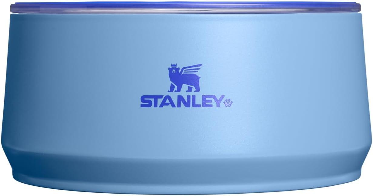 imageSTANLEY Pet Bowl 3Cup 24 oz Insulated Stainless Steel Dog amp Cat Bowl SplashResistant Lid Dishwasher Safe BPAFree Rose QuartzBlue Sky