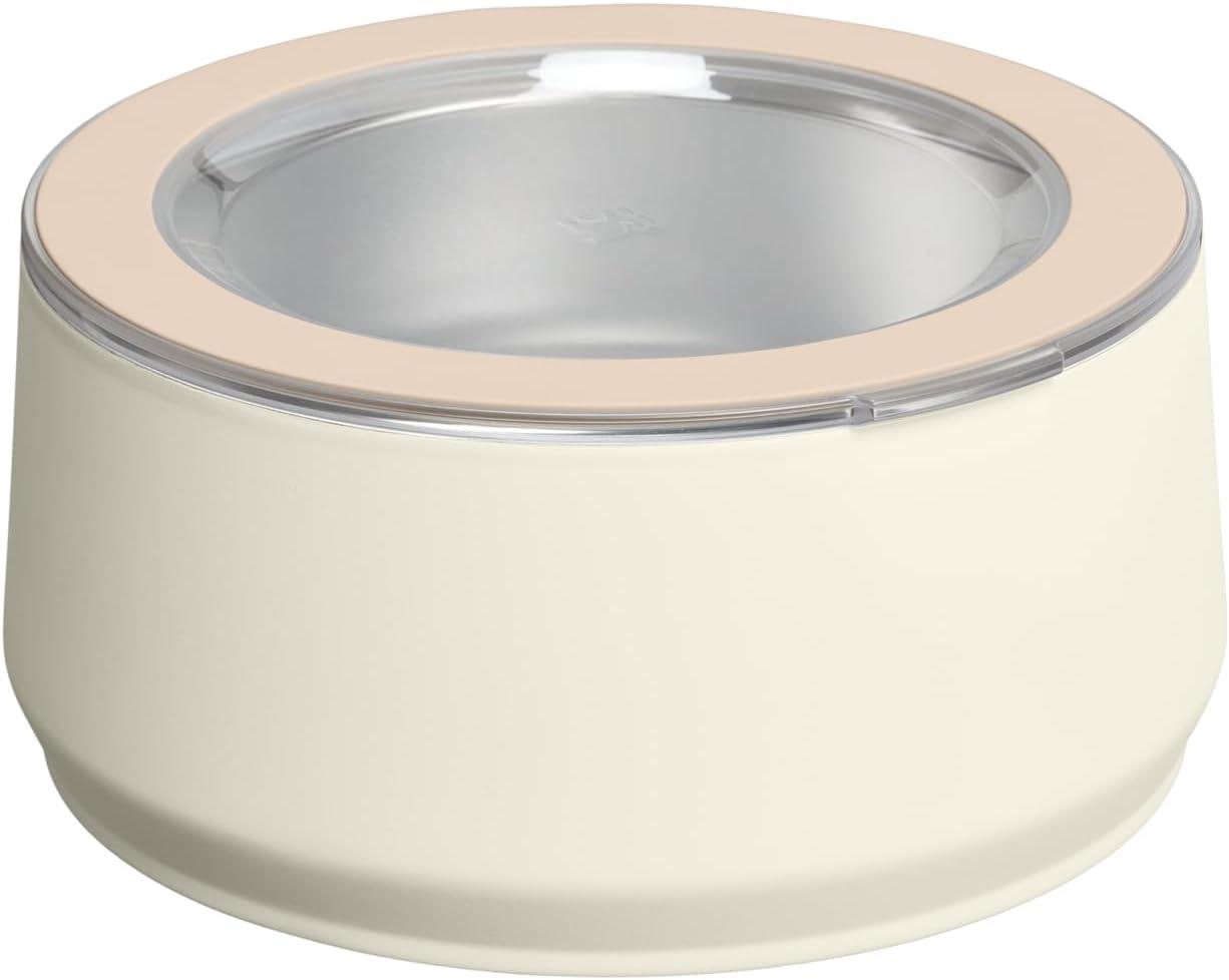 imageSTANLEY Pet Bowl 3Cup 24 oz Insulated Stainless Steel Dog amp Cat Bowl SplashResistant Lid Dishwasher Safe BPAFree Rose QuartzCream