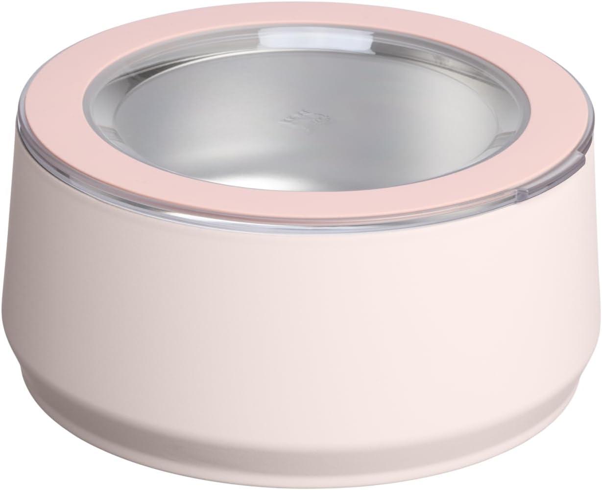 imageSTANLEY Pet Bowl 3Cup 24 oz Insulated Stainless Steel Dog amp Cat Bowl SplashResistant Lid Dishwasher Safe BPAFree Rose QuartzRose Quartz