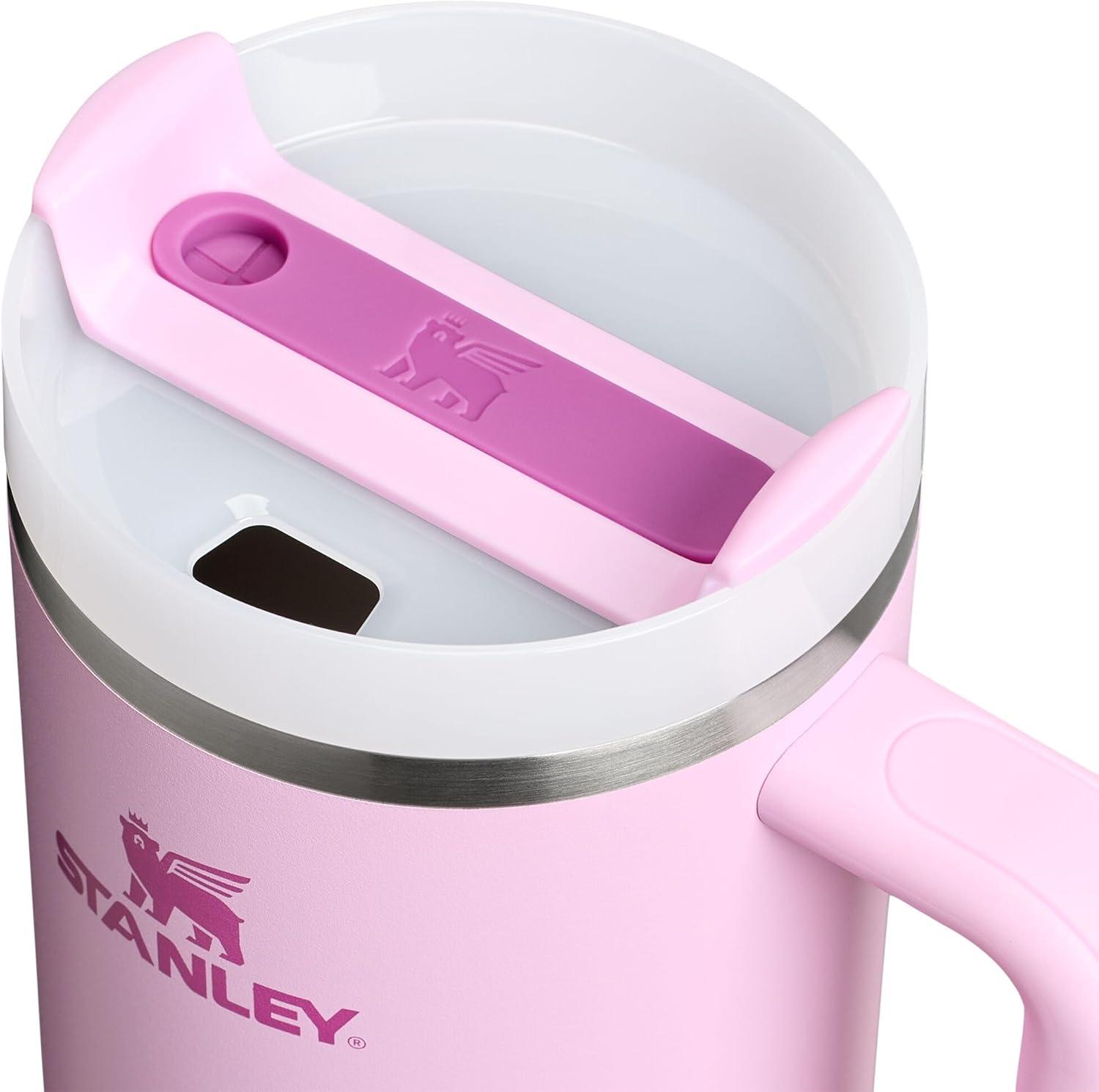 imageSTANLEY Quencher H20 Tumbler with Handle and Straw 30 oz Flowstate 3Position Lid Cup Holder Compatible for Travel Insulated Stainless Steel Cup BPAFree Sahara PlumeCherry Blossom