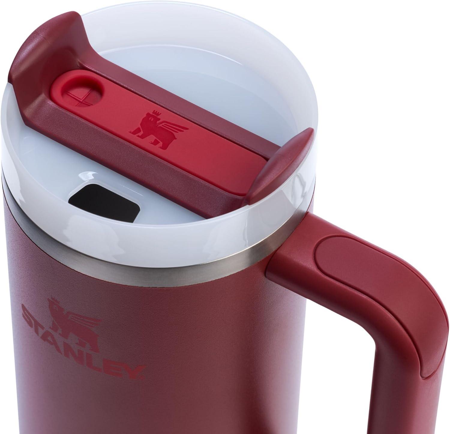 imageSTANLEY Quencher H20 Tumbler with Handle and Straw 30 oz Flowstate 3Position Lid Cup Holder Compatible for Travel Insulated Stainless Steel Cup BPAFree Sahara PlumeCranberry