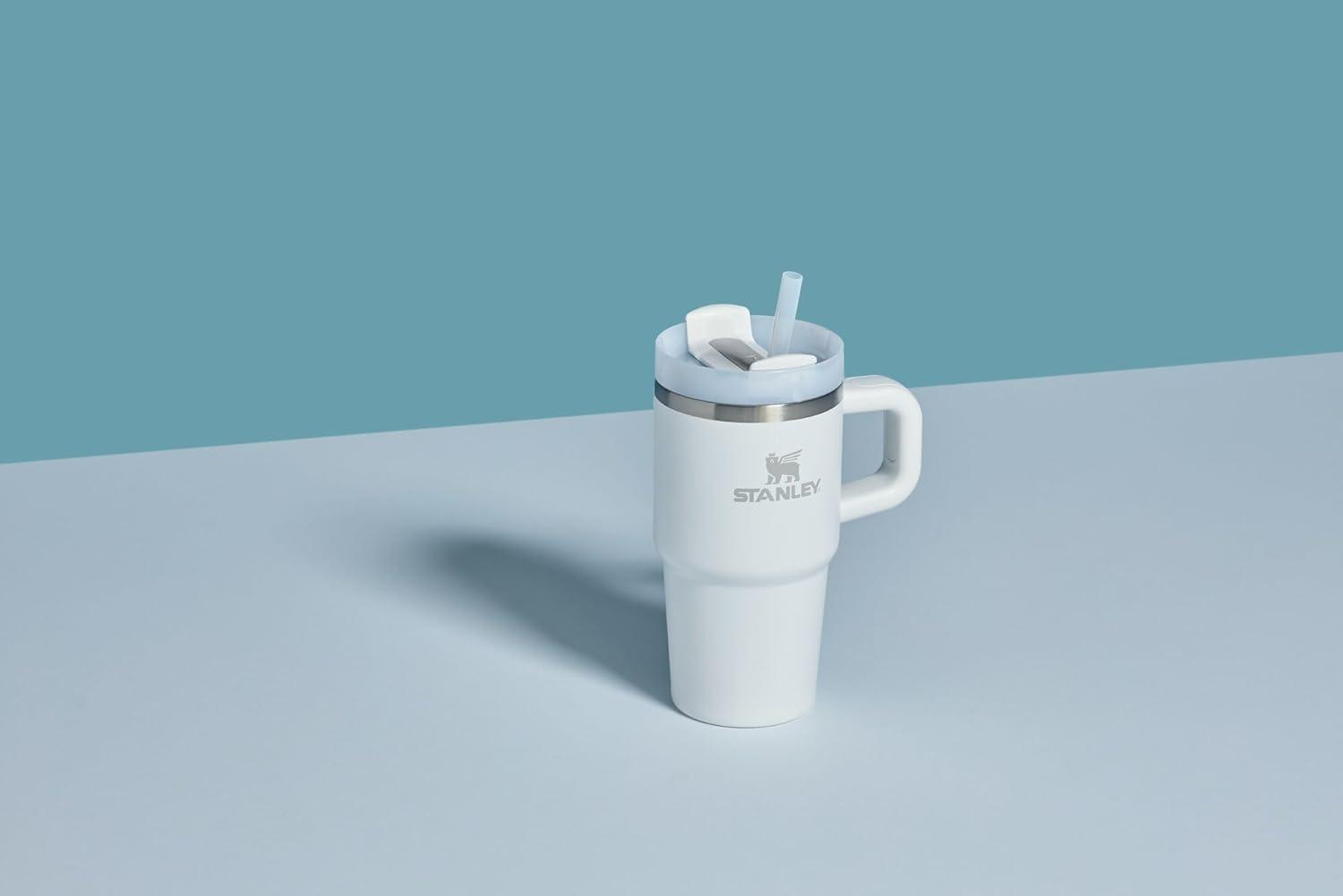 imageSTANLEY Quencher H20 Tumbler with Handle and Straw 30 oz Flowstate 3Position Lid Cup Holder Compatible for Travel Insulated Stainless Steel Cup BPAFree Sahara PlumeFrost