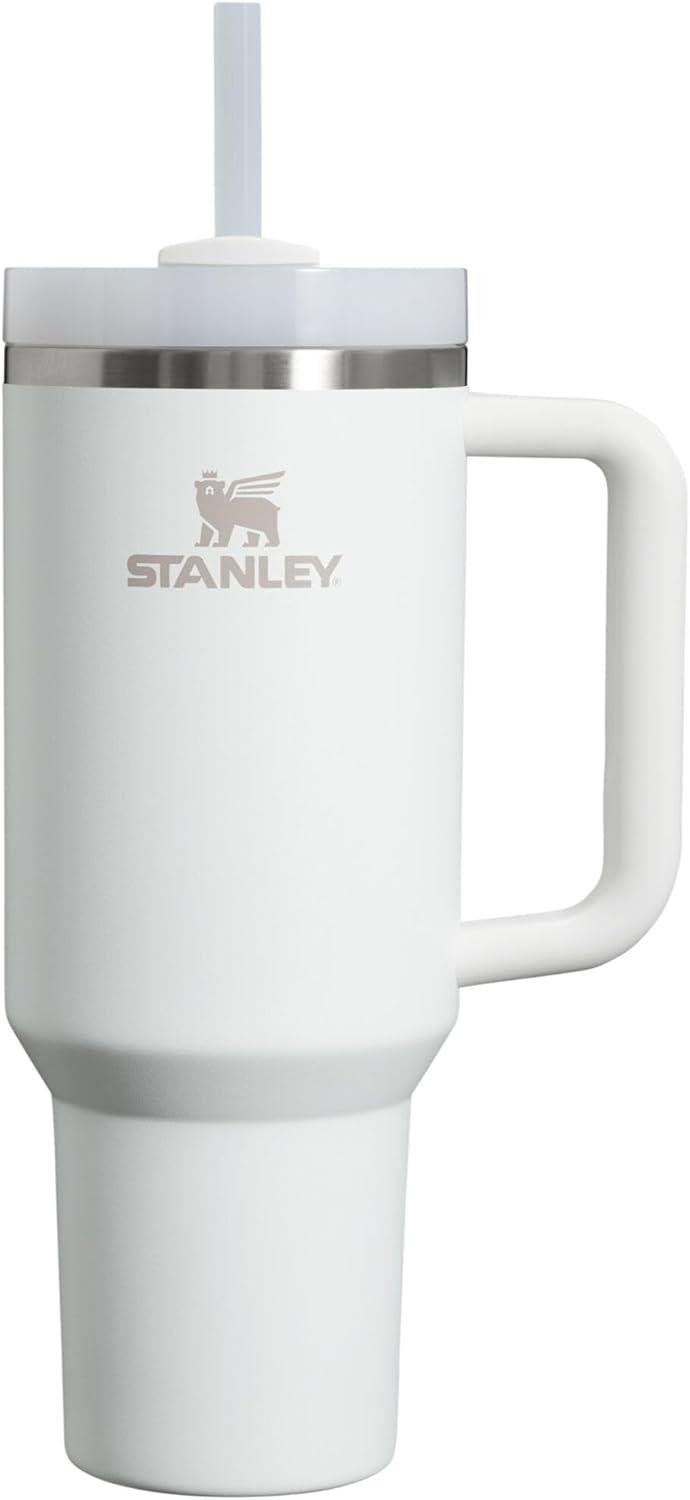 imageSTANLEY Quencher H20 Tumbler with Handle and Straw 30 oz Flowstate 3Position Lid Cup Holder Compatible for Travel Insulated Stainless Steel Cup BPAFree Sahara PlumeFrost