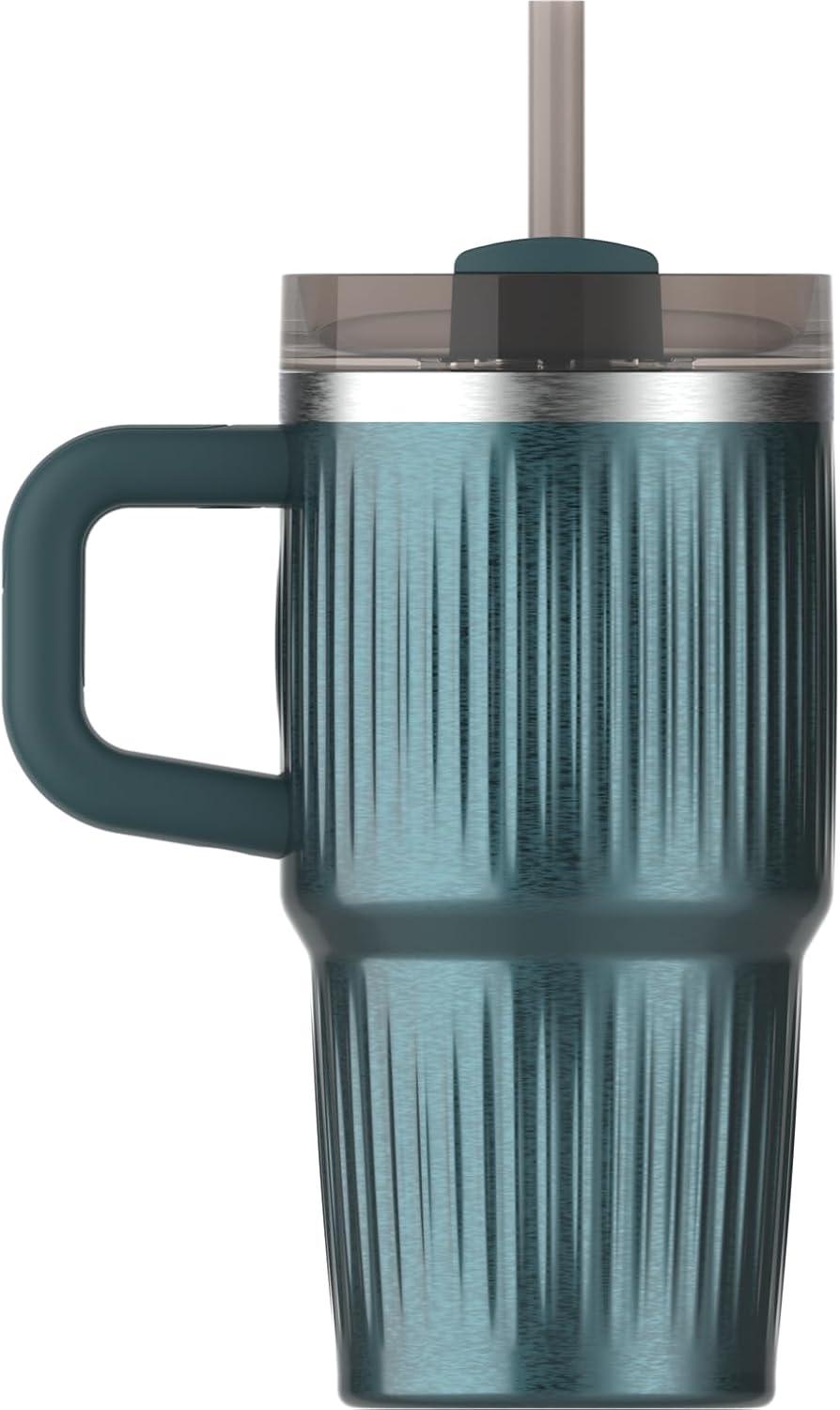 imageSTANLEY Quencher H20 Tumbler with Handle and Straw 30 oz Flowstate 3Position Lid Cup Holder Compatible for Travel Insulated Stainless Steel Cup BPAFree Sahara PlumeFluted Marina Shine