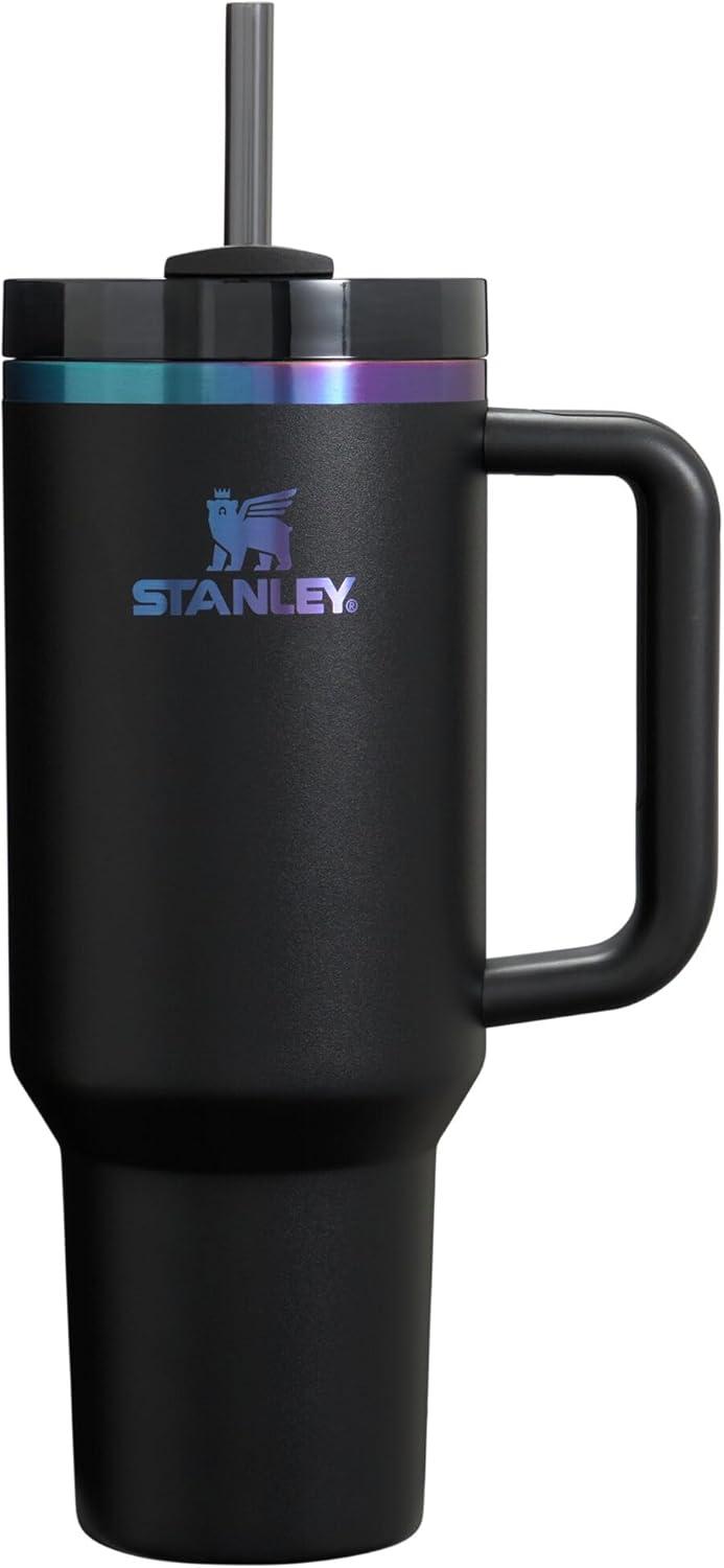 imageSTANLEY Quencher H20 Tumbler with Handle and Straw 30 oz Flowstate 3Position Lid Cup Holder Compatible for Travel Insulated Stainless Steel Cup BPAFree Sahara PlumeBlack Chroma