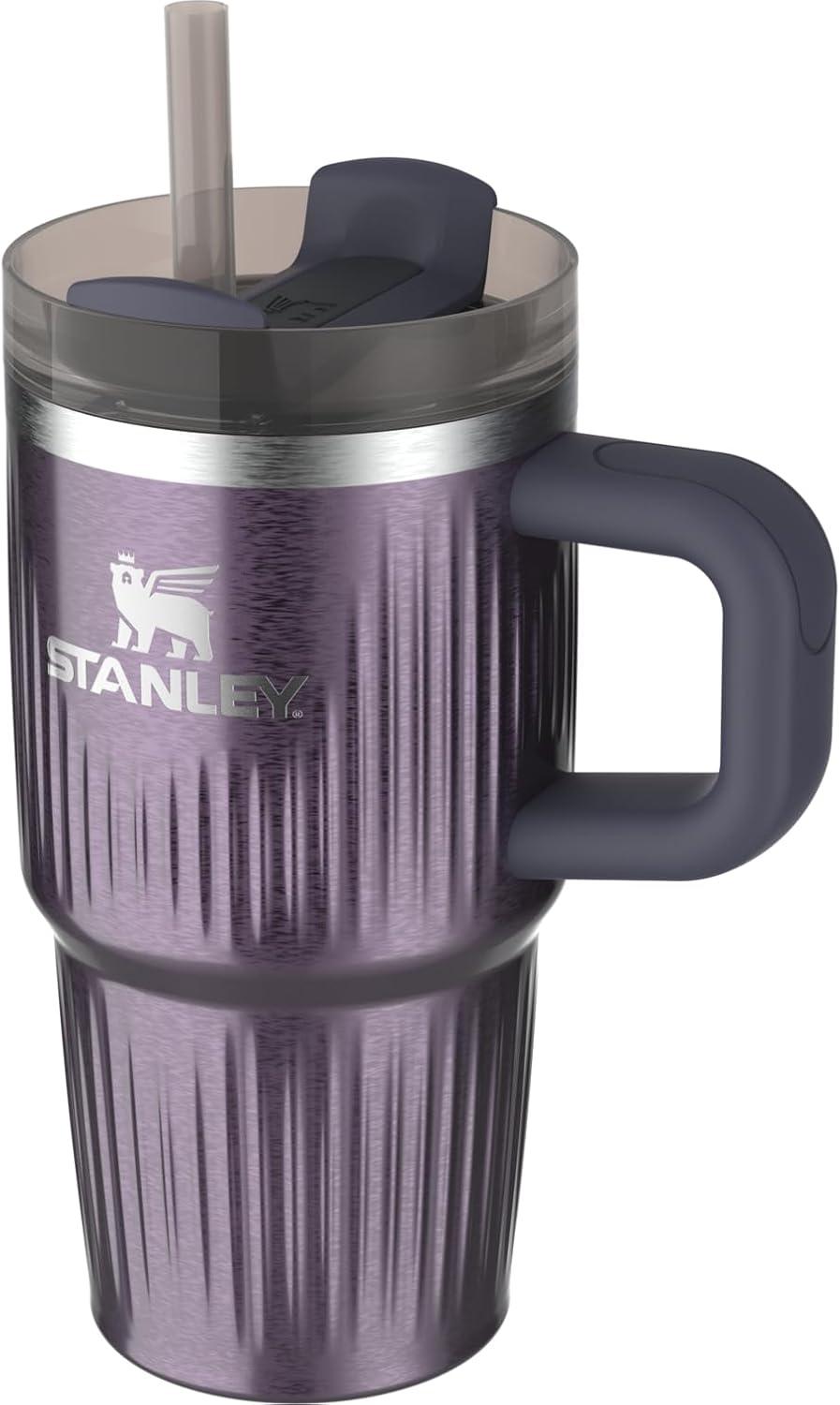 imageSTANLEY Quencher H20 Tumbler with Handle and Straw 30 oz Flowstate 3Position Lid Cup Holder Compatible for Travel Insulated Stainless Steel Cup BPAFree Sahara PlumeFluted Wisteria Shine