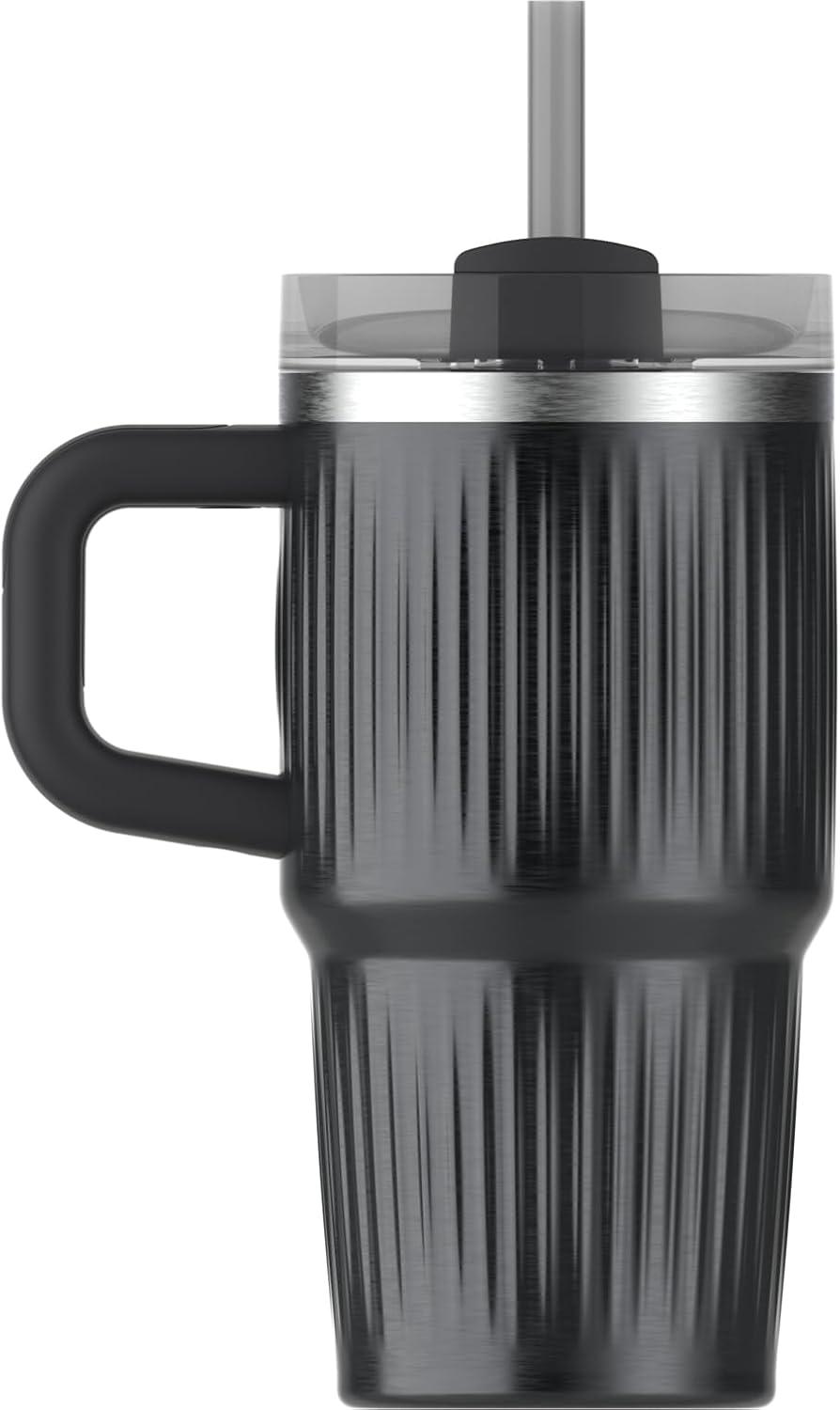 imageSTANLEY Quencher H20 Tumbler with Handle and Straw 30 oz Flowstate 3Position Lid Cup Holder Compatible for Travel Insulated Stainless Steel Cup BPAFree Sahara PlumeFluted Black