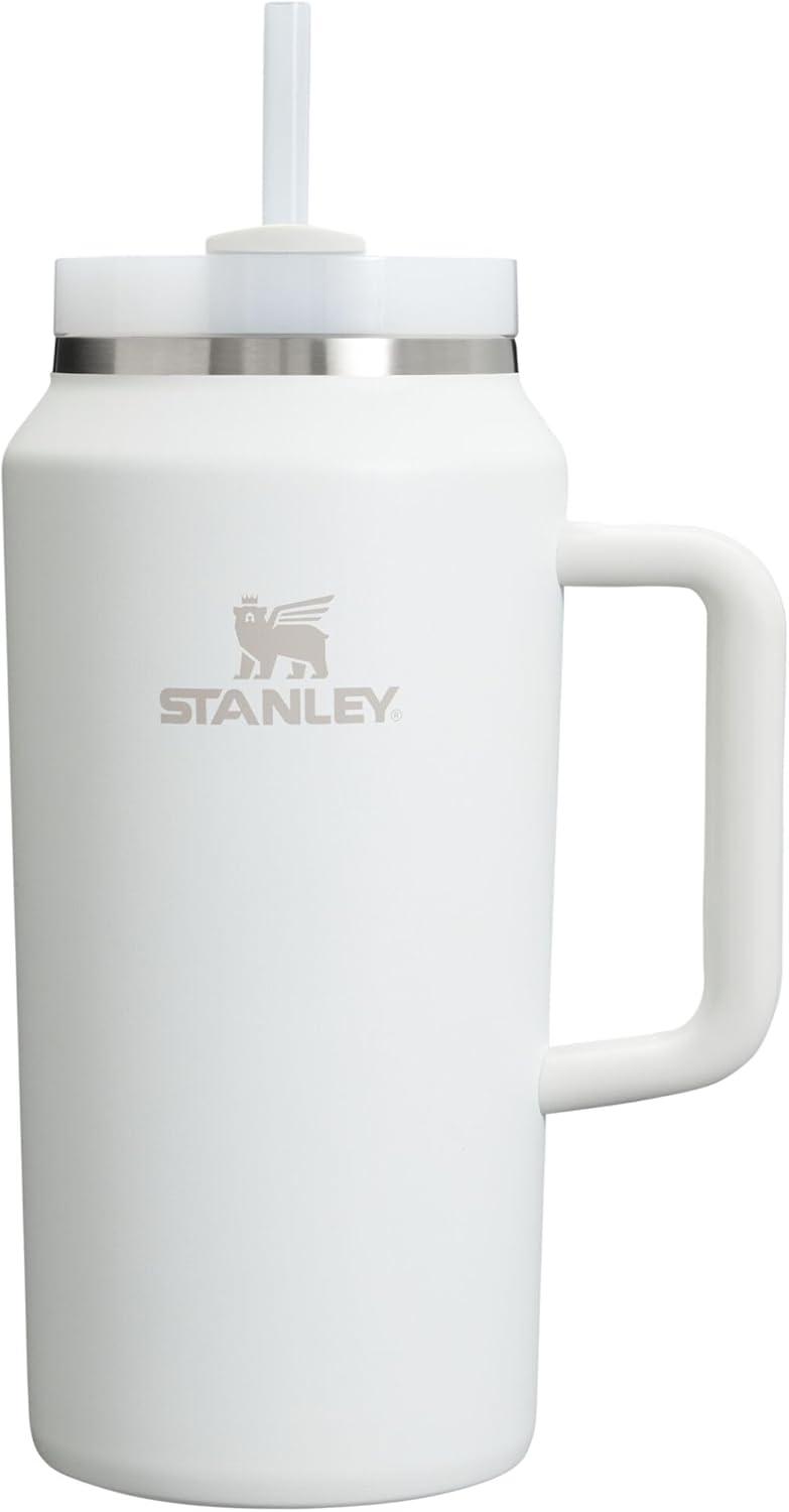imageSTANLEY Quencher H20 Tumbler with Handle and Straw 30 oz Flowstate 3Position Lid Cup Holder Compatible for Travel Insulated Stainless Steel Cup BPAFree Sahara PlumeFrost