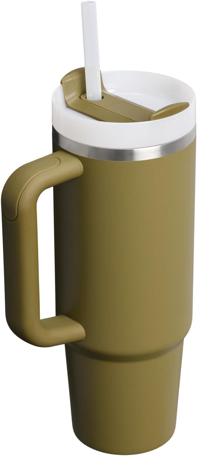 imageSTANLEY Quencher H20 Tumbler with Handle and Straw 30 oz Flowstate 3Position Lid Cup Holder Compatible for Travel Insulated Stainless Steel Cup BPAFree Sahara PlumeThyme