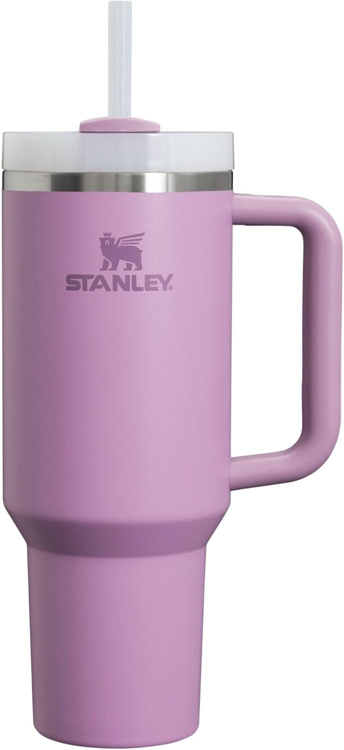 imageSTANLEY Quencher H20 Tumbler with Handle and Straw 30 oz Flowstate 3Position Lid Cup Holder Compatible for Travel Insulated Stainless Steel Cup BPAFree Sahara PlumeLilac