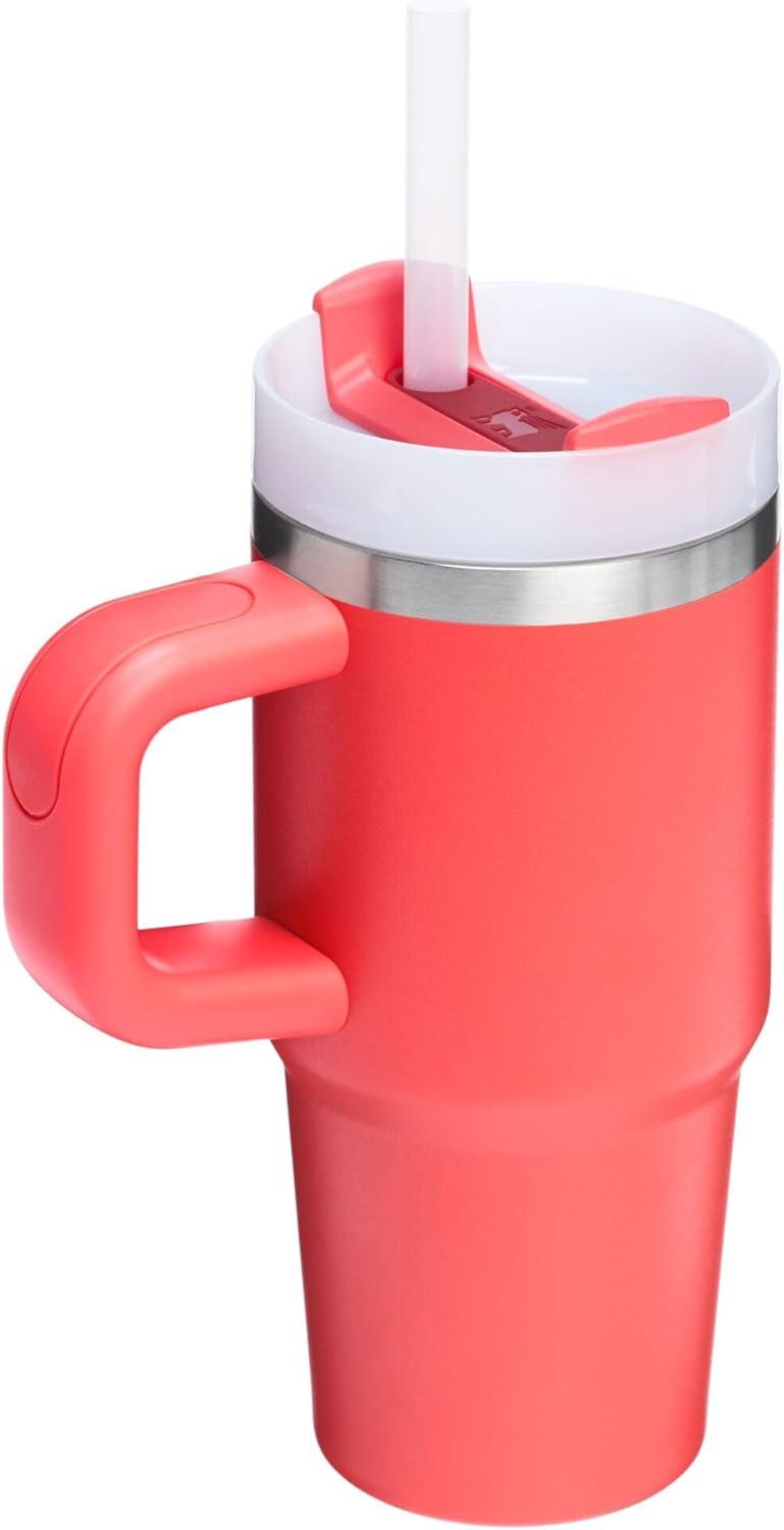 imageSTANLEY Quencher H20 Tumbler with Handle and Straw 30 oz Flowstate 3Position Lid Cup Holder Compatible for Travel Insulated Stainless Steel Cup BPAFree Sahara PlumeHot Coral