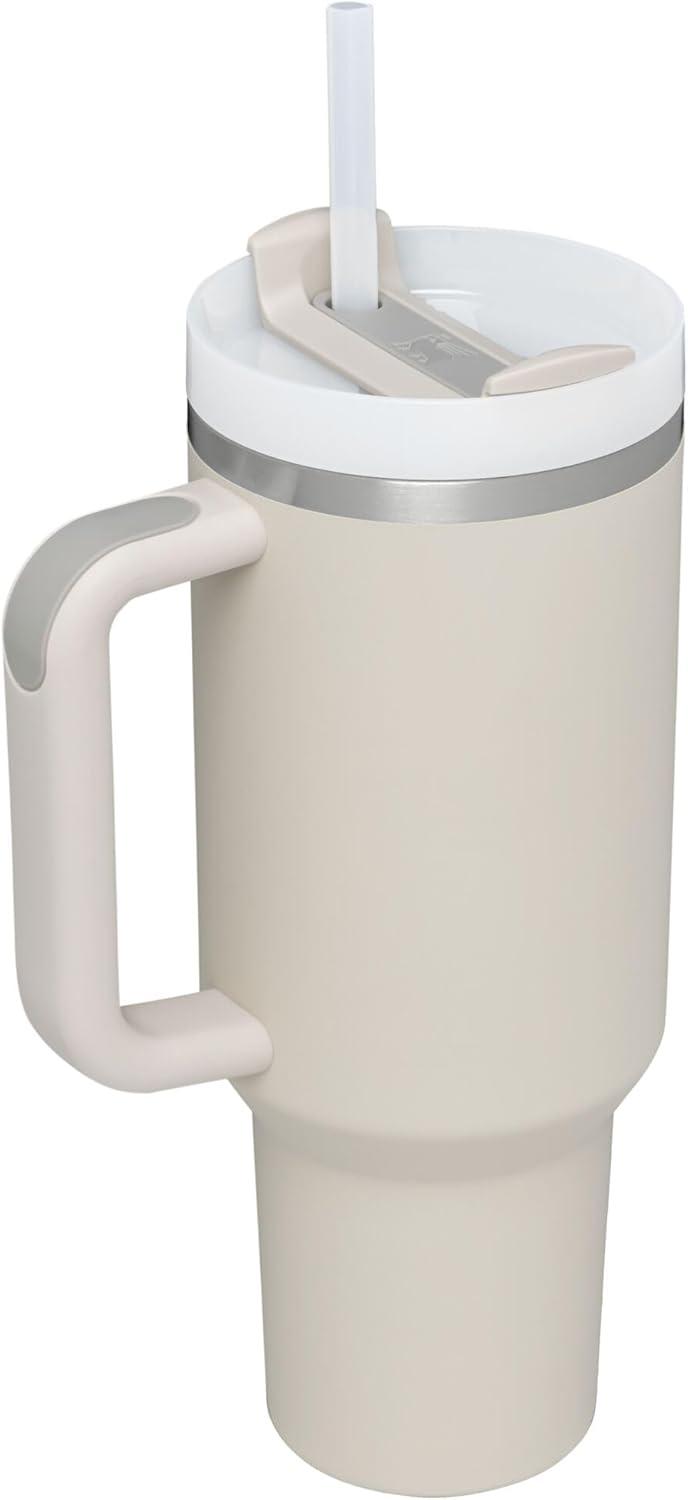 imageSTANLEY Quencher H20 Tumbler with Handle and Straw 30 oz Flowstate 3Position Lid Cup Holder Compatible for Travel Insulated Stainless Steel Cup BPAFree Sahara PlumeDune