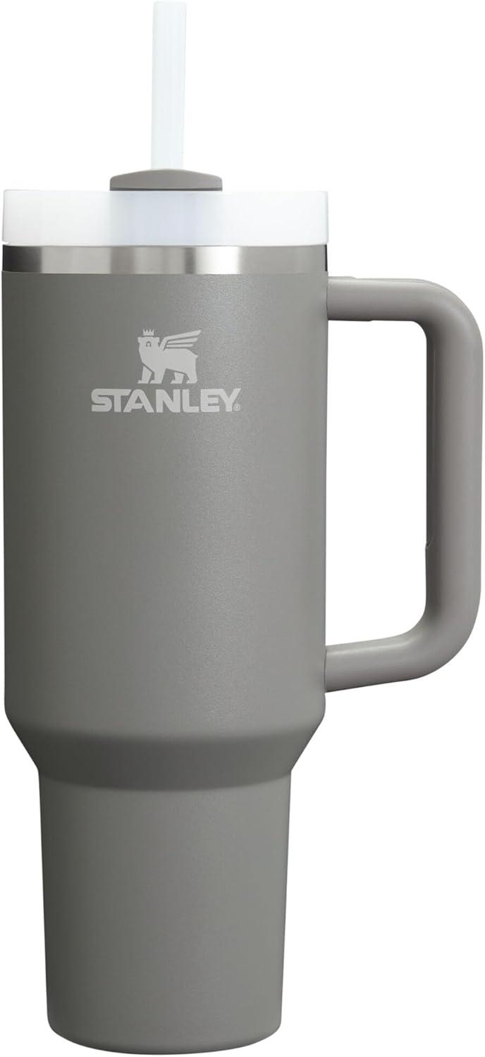 imageSTANLEY Quencher H20 Tumbler with Handle and Straw 30 oz Flowstate 3Position Lid Cup Holder Compatible for Travel Insulated Stainless Steel Cup BPAFree Sahara PlumeStone