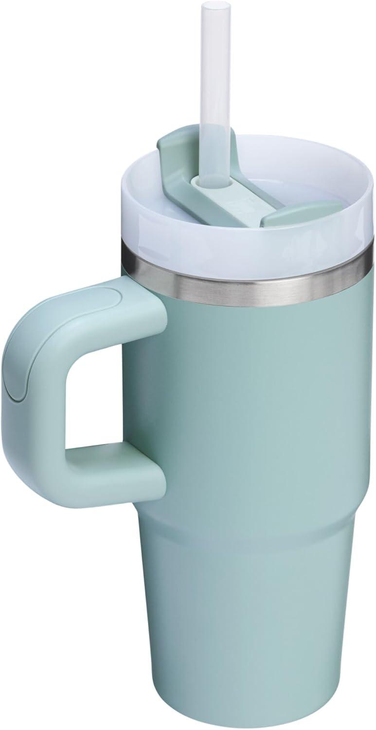 imageSTANLEY Quencher H20 Tumbler with Handle and Straw 30 oz Flowstate 3Position Lid Cup Holder Compatible for Travel Insulated Stainless Steel Cup BPAFree Sahara PlumeSeafoam
