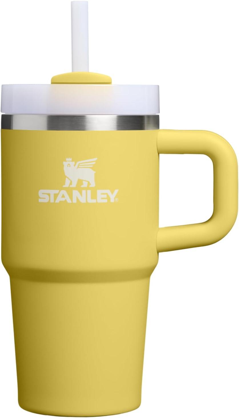 imageSTANLEY Quencher H20 Tumbler with Handle and Straw 30 oz Flowstate 3Position Lid Cup Holder Compatible for Travel Insulated Stainless Steel Cup BPAFree Sahara PlumeDaffodil