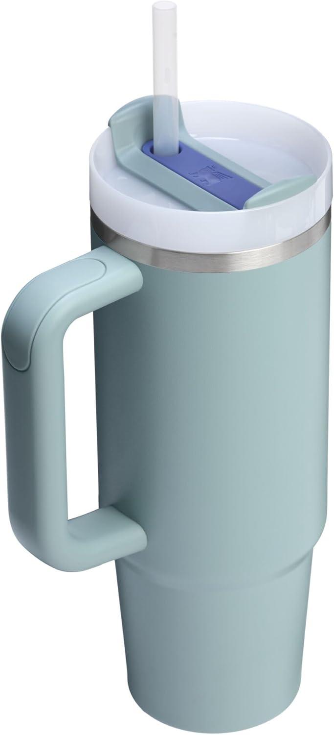 imageSTANLEY Quencher H20 Tumbler with Handle and Straw 30 oz Flowstate 3Position Lid Cup Holder Compatible for Travel Insulated Stainless Steel Cup BPAFree Sahara PlumeExclusive Blue Cactus