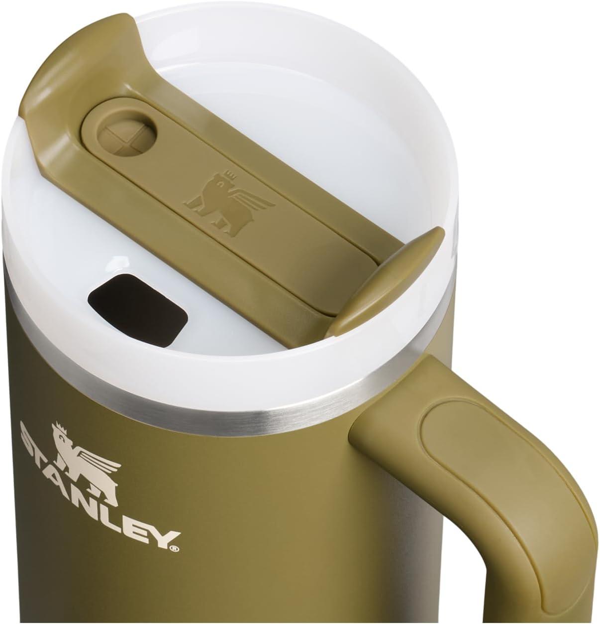 imageSTANLEY Quencher H20 Tumbler with Handle and Straw 30 oz Flowstate 3Position Lid Cup Holder Compatible for Travel Insulated Stainless Steel Cup BPAFree Sahara PlumeThyme