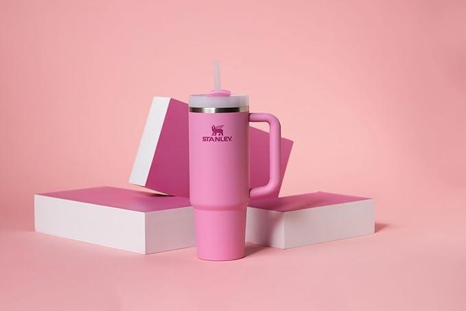 imageSTANLEY Quencher H20 Tumbler with Handle and Straw 30 oz Flowstate 3Position Lid Cup Holder Compatible for Travel Insulated Stainless Steel Cup BPAFree Sahara PlumePeony