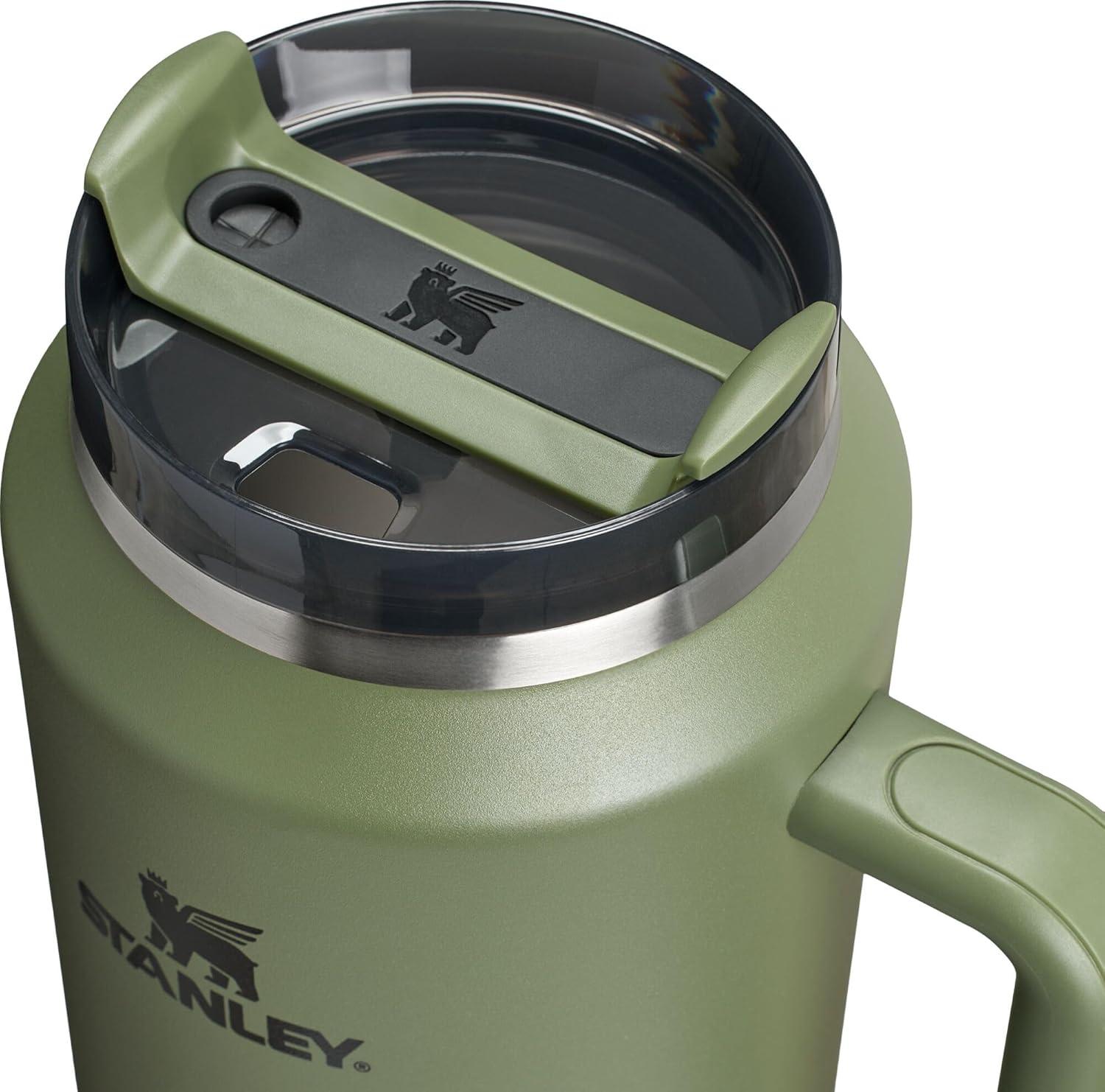 imageSTANLEY Quencher H20 Tumbler with Handle and Straw 30 oz Flowstate 3Position Lid Cup Holder Compatible for Travel Insulated Stainless Steel Cup BPAFree Sahara PlumeDried Pine
