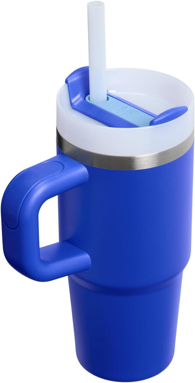 imageSTANLEY Quencher H20 Tumbler with Handle and Straw 30 oz Flowstate 3Position Lid Cup Holder Compatible for Travel Insulated Stainless Steel Cup BPAFree Sahara PlumeCobalt