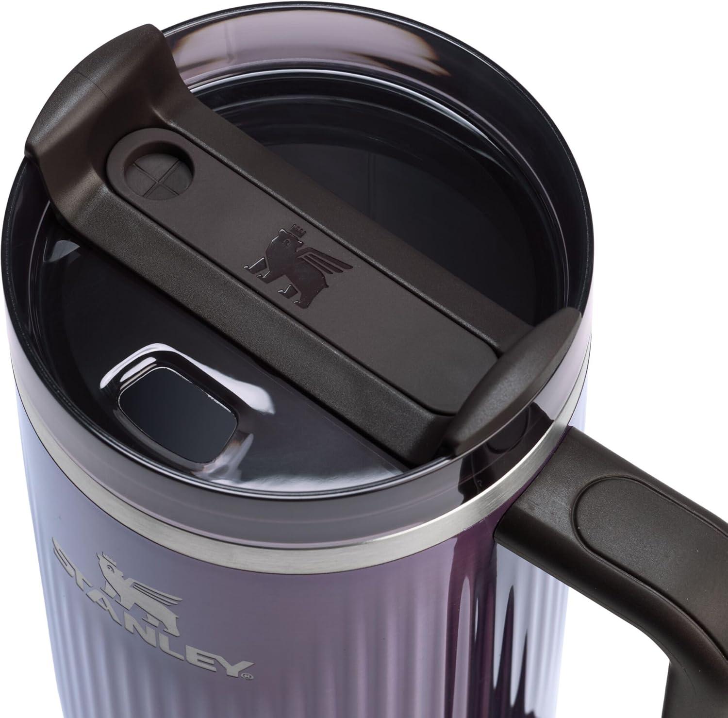 imageSTANLEY Quencher H20 Tumbler with Handle and Straw 30 oz Flowstate 3Position Lid Cup Holder Compatible for Travel Insulated Stainless Steel Cup BPAFree Sahara PlumeFluted Wisteria Shine