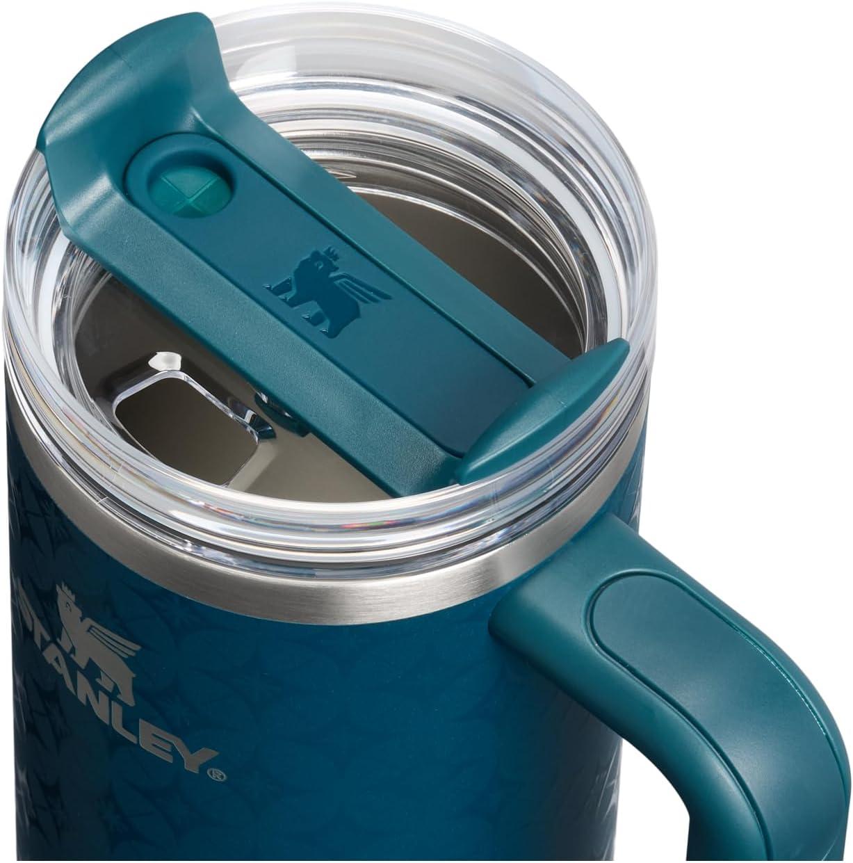 imageSTANLEY Quencher H20 Tumbler with Handle and Straw 30 oz Flowstate 3Position Lid Cup Holder Compatible for Travel Insulated Stainless Steel Cup BPAFree Sahara PlumePonderosa Star