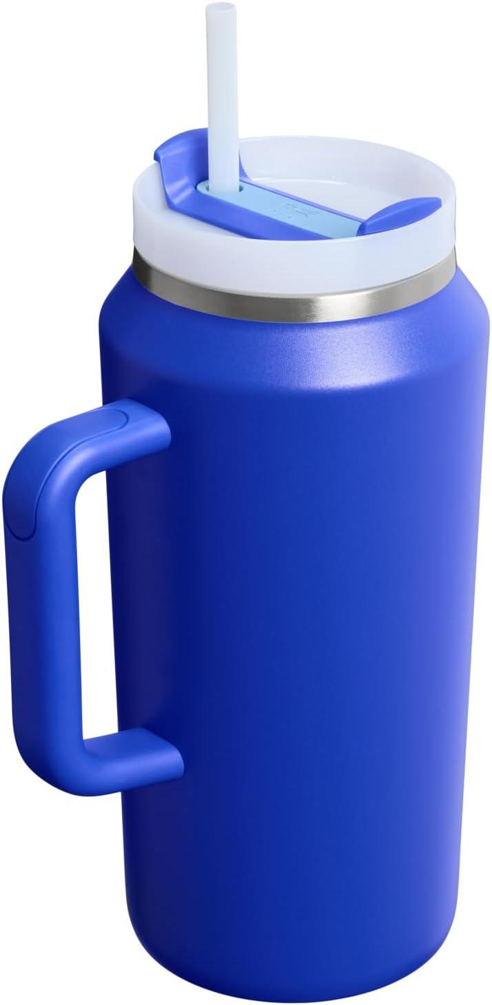 imageSTANLEY Quencher H20 Tumbler with Handle and Straw 30 oz Flowstate 3Position Lid Cup Holder Compatible for Travel Insulated Stainless Steel Cup BPAFree Sahara PlumeCobalt