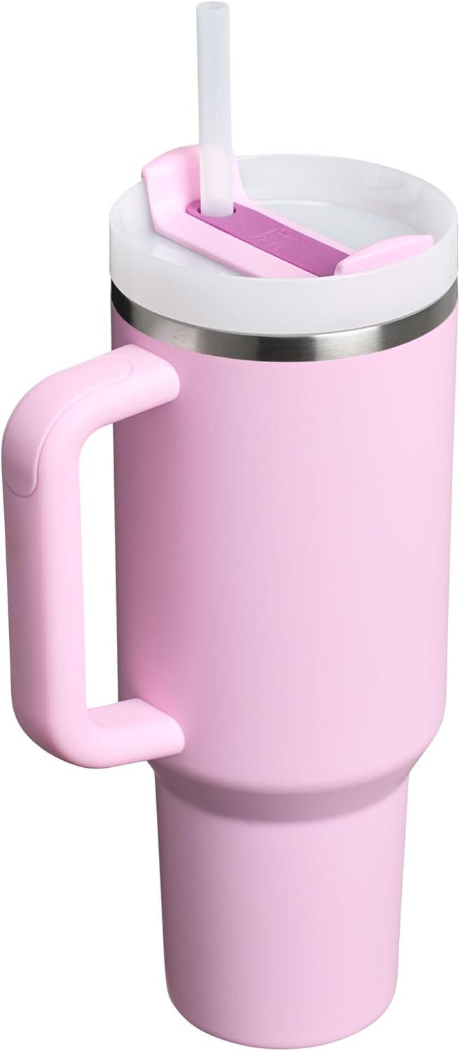 imageSTANLEY Quencher H20 Tumbler with Handle and Straw 30 oz Flowstate 3Position Lid Cup Holder Compatible for Travel Insulated Stainless Steel Cup BPAFree Sahara PlumeCherry Blossom