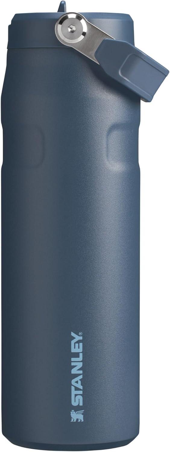 imageStanley IceFlow Flip Straw 20 Water Bottle 24 OZ BuiltIn Straw with Larger Opening Lightweight amp LeakResistant Insulated Stainless Steel BPAFree Blue SkyNavy
