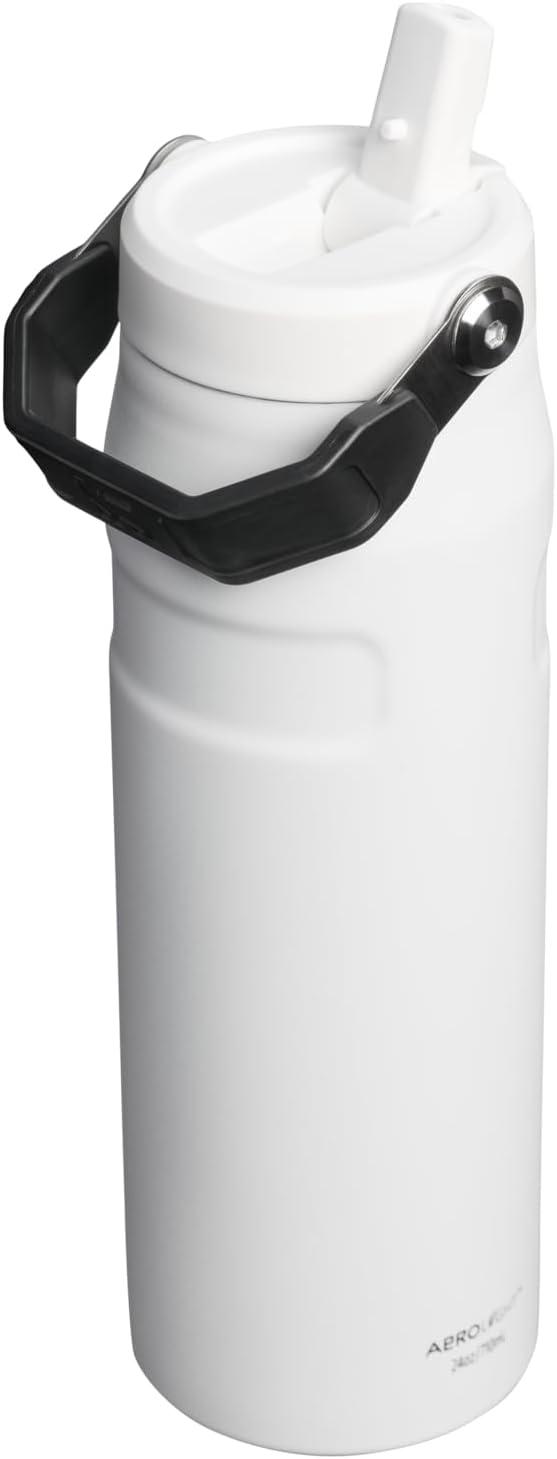 imageStanley IceFlow Flip Straw 20 Water Bottle 24 OZ BuiltIn Straw with Larger Opening Lightweight amp LeakResistant Insulated Stainless Steel BPAFree Blue SkyChalk