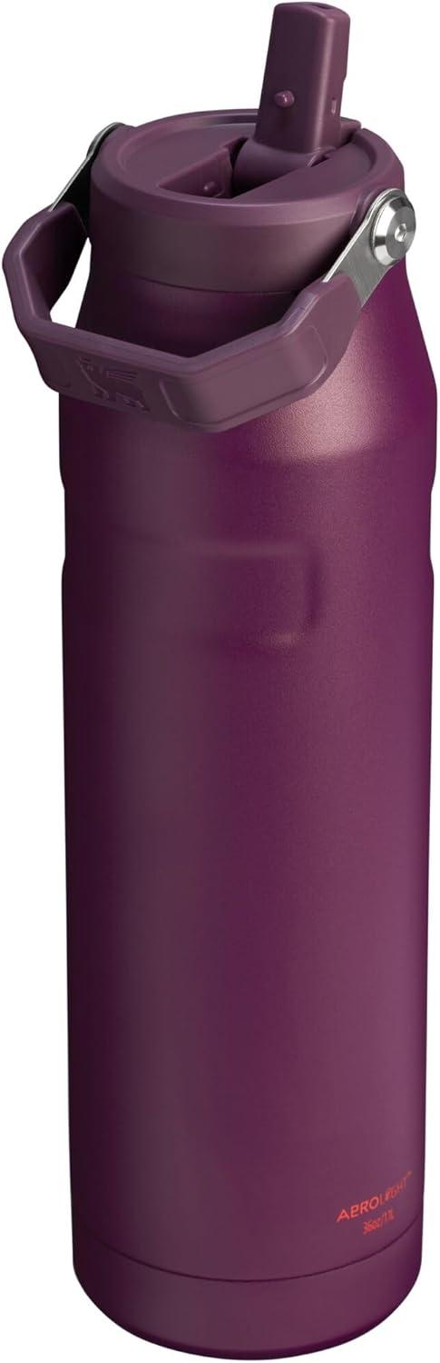 imageStanley IceFlow Flip Straw 20 Water Bottle 24 OZ BuiltIn Straw with Larger Opening Lightweight amp LeakResistant Insulated Stainless Steel BPAFree Blue SkyPlum