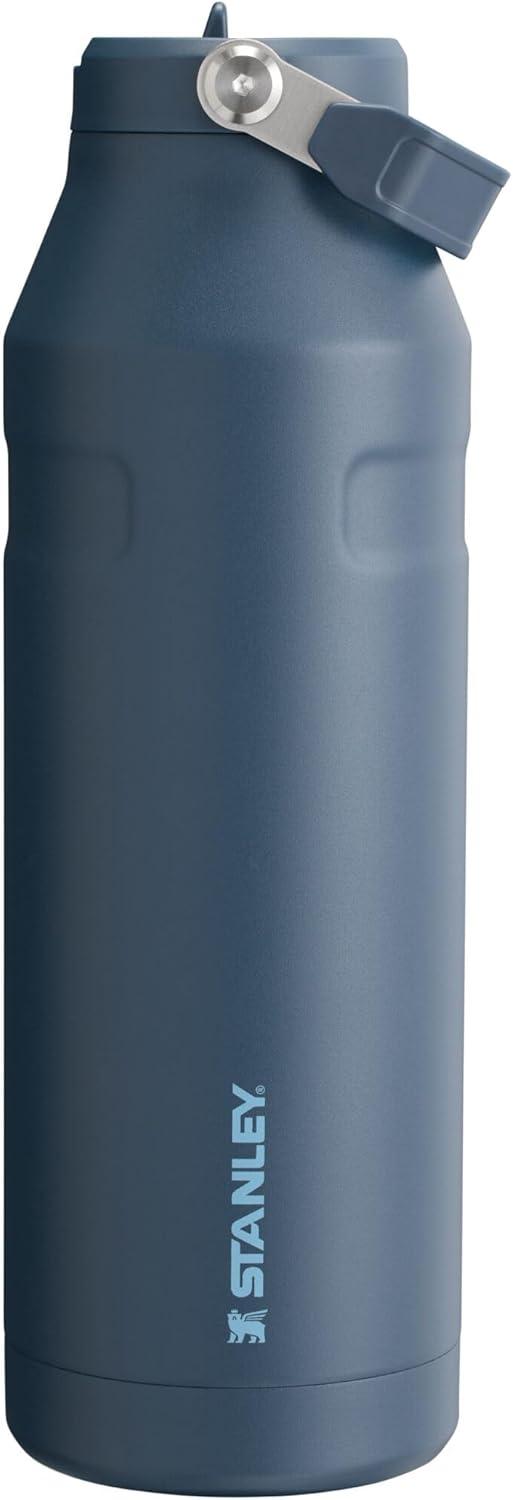 imageStanley IceFlow Flip Straw 20 Water Bottle 24 OZ BuiltIn Straw with Larger Opening Lightweight amp LeakResistant Insulated Stainless Steel BPAFree Blue SkyNavy