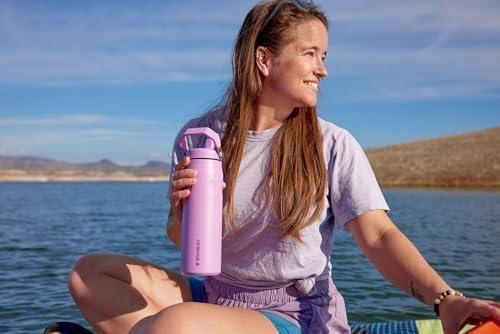 imageStanley IceFlow Flip Straw 20 Water Bottle 24 OZ BuiltIn Straw with Larger Opening Lightweight amp LeakResistant Insulated Stainless Steel BPAFree Blue SkyMist