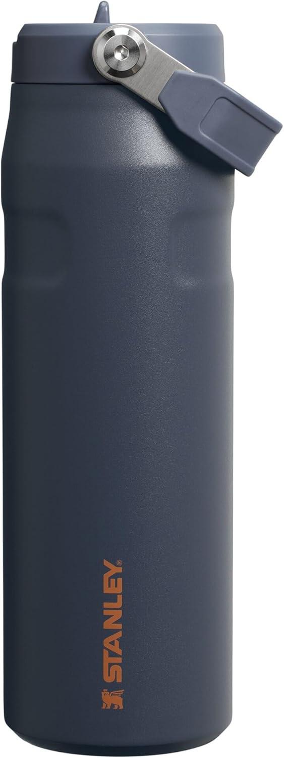 imageStanley IceFlow Flip Straw 20 Water Bottle 24 OZ BuiltIn Straw with Larger Opening Lightweight amp LeakResistant Insulated Stainless Steel BPAFree Blue SkyTwilight