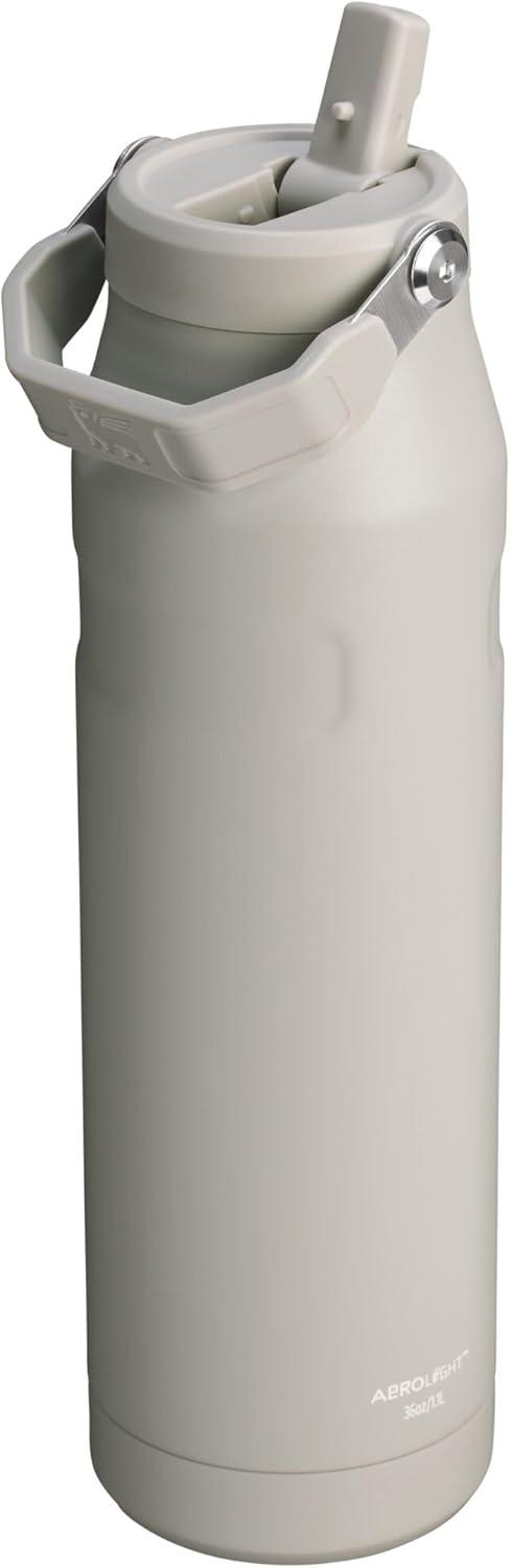 imageStanley IceFlow Flip Straw 20 Water Bottle 24 OZ BuiltIn Straw with Larger Opening Lightweight amp LeakResistant Insulated Stainless Steel BPAFree Blue SkyAsh