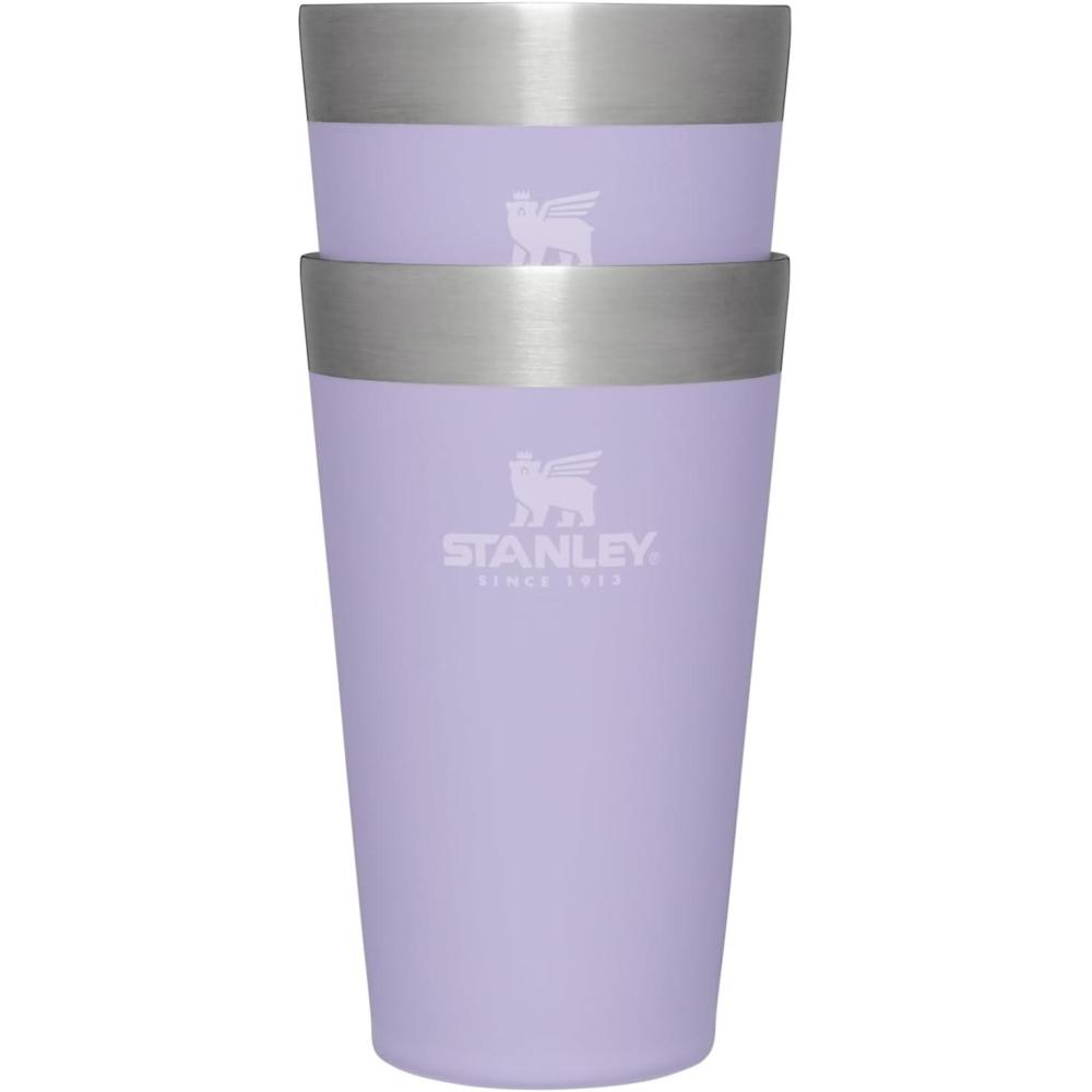 imageSTANLEY Adventure Stacking Beer Pint Glass Stackable Drinking Cup for Cold Beverages Dishwasher Safe Insulated Stainless Steel Tumbler BPAFreeLavender