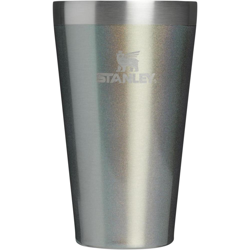 imageSTANLEY Adventure Stacking Beer Pint Glass Stackable Drinking Cup for Cold Beverages Dishwasher Safe Insulated Stainless Steel Tumbler BPAFreeSteel Shimmer