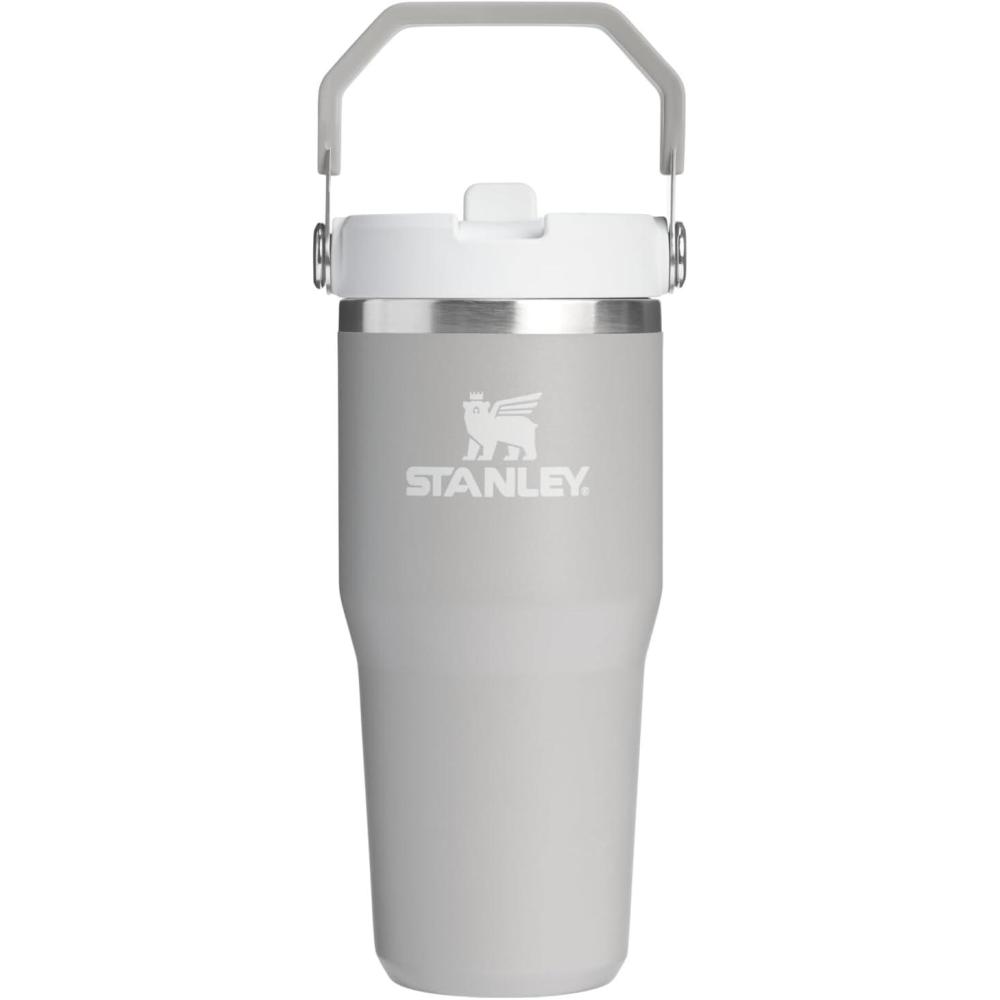 imageSTANLEY IceFlow 20 Flip Straw Tumbler with Handle 14 oz Twist On Lid and Flip Up Straw Leakproof Water Bottle Insulated Stainless Steel BPAFree AshAsh