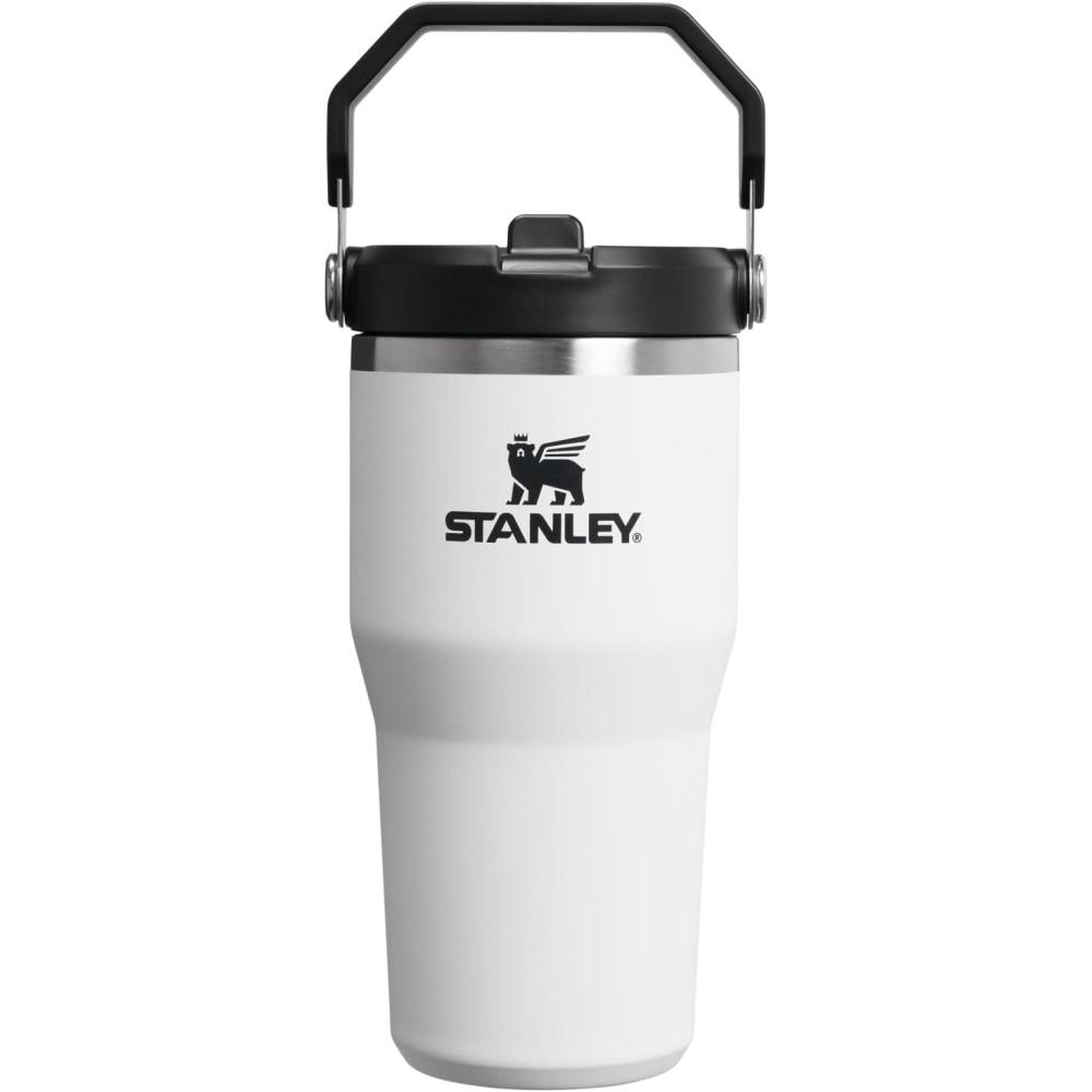 imageSTANLEY IceFlow 20 Flip Straw Tumbler with Handle 14 oz Twist On Lid and Flip Up Straw Leakproof Water Bottle Insulated Stainless Steel BPAFree AshChalk