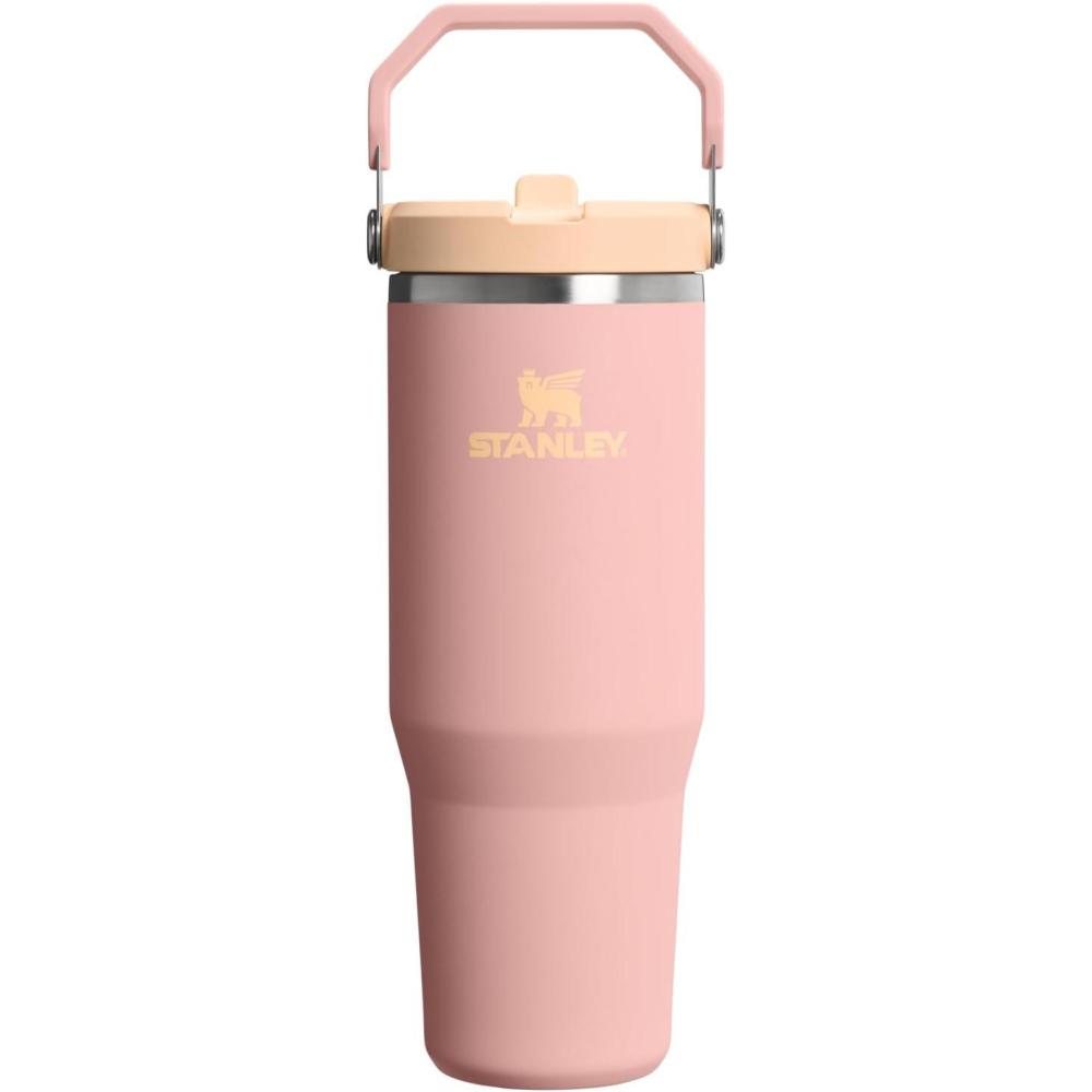 imageSTANLEY IceFlow 20 Flip Straw Tumbler with Handle 14 oz Twist On Lid and Flip Up Straw Leakproof Water Bottle Insulated Stainless Steel BPAFree AshPeach Rose
