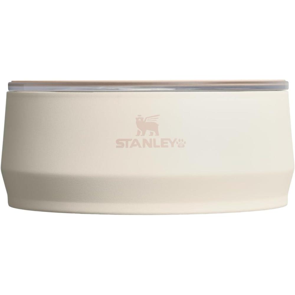 imageSTANLEY Pet Bowl 3Cup 24 oz Insulated Stainless Steel Dog amp Cat Bowl SplashResistant Lid Dishwasher Safe BPAFree Rose QuartzCream