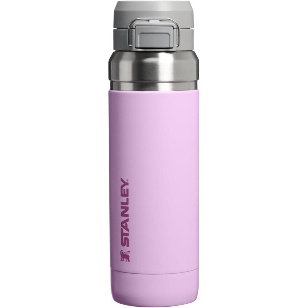 imageSTANLEY Quick Flip GO Water Bottle 36 oz Push Button Lid Leakproof and Packable for Travel and Sports Insulated Stainless Steel BPAFree Soft Orchid
