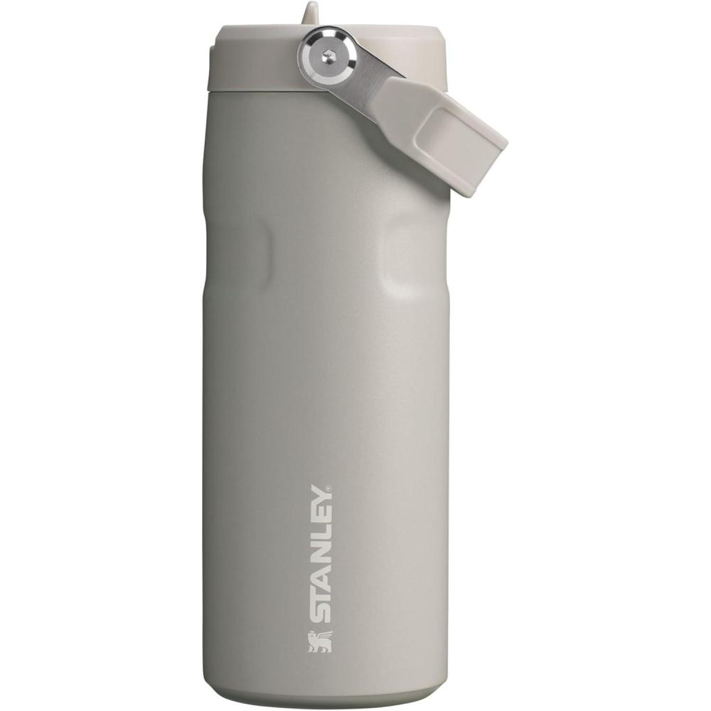 imageStanley IceFlow Flip Straw 20 Water Bottle 24 OZ BuiltIn Straw with Larger Opening Lightweight amp LeakResistant Insulated Stainless Steel BPAFree Blue SkyAsh